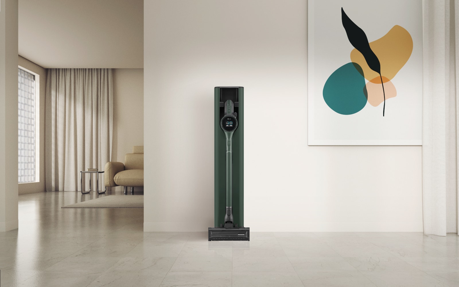 Video showing the combination of Combi Tower, Split-screen demonstrating automated dust processing, Displaying the interior storage space of Combi Tower in one video.